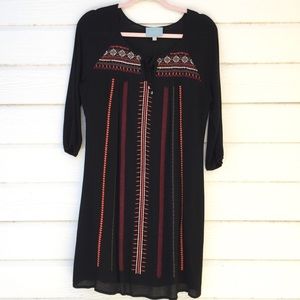 Skies Are Blue Anthropologie black bohemian western hippie chic dress